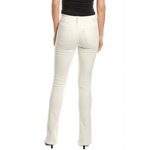 NEW MOTHER The Rascal High Rise Sliced Heel Antique White Kick Flare Jeans 30 - Picture 2 of 8